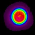 Figure 6. 1.5µm YAG Laser With Good Top Hat Structure, we see that the power density is uniform around the main lobe of the beam