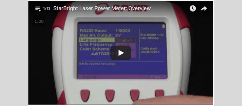 Video: StarBright Laser Power Meter: Overview
