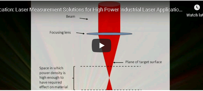 Watch: Laser Measurement Solutions for High Power Industrial Laser Applications