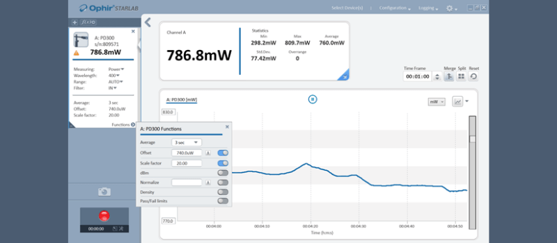 Logging Your Laser Power Measurements on a PC With StarLab Software